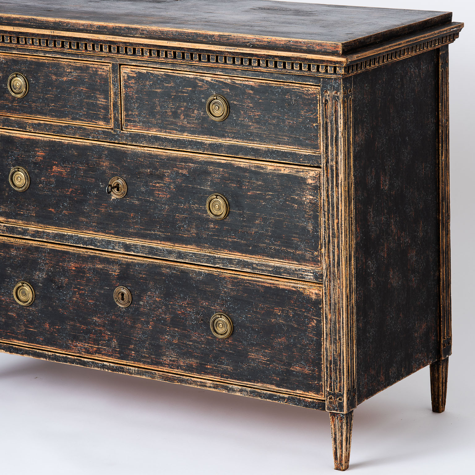-SOLD- Gustavian Period Commode in Black Paint from Dalarna County ...