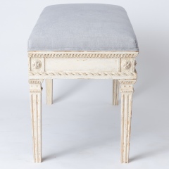 7-8119-Gustavian-Style-Bench-With-Contrasting-Grey-Fabric-3