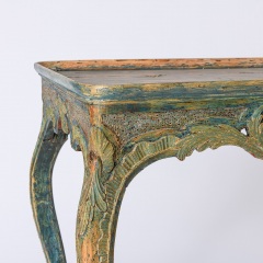 7-8191-Norwegian-Rococo-Tea-table-with-exsquisite-carvings-in-green-blue-C1760-13