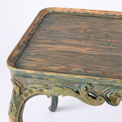 7-8191-Norwegian-Rococo-Tea-table-with-exsquisite-carvings-in-green-blue-C1760-14