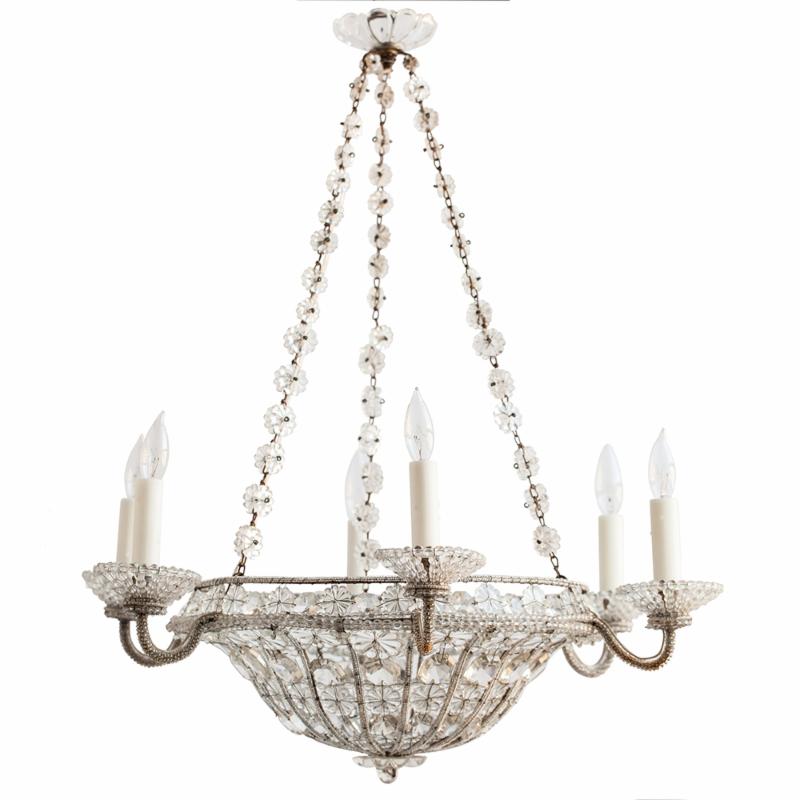 french crystal basket chandelier