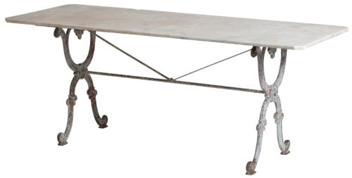 A Large French Garden Table with Original Marble Top swedish antiques french antiques