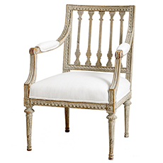 A Swedish Gustavian Period Armchair signed Ephriam Stahl