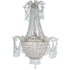 A French, late 19th century, Crystal Chandelier with Three Inner Lights