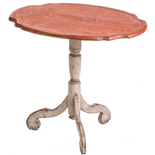 An Antique Swedish, Rococo Period, Coral Flip Top Table