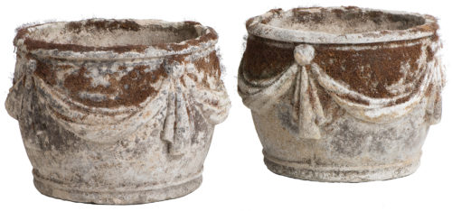 A Pair of French, Late 19th Century, Composition Stone Urns