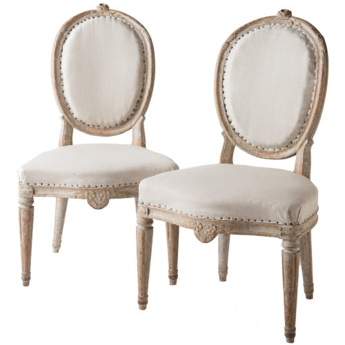 A Pair of Gustavian Period Stockholm Side Chairs Circa 1780