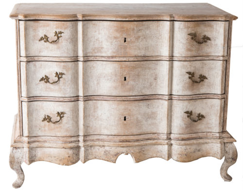A Swedish Baroque Period Chest of Drawers in Two Parts Circa 1760