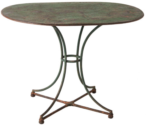 A French Green Painted Wrought Iron Center Table Circa 1880