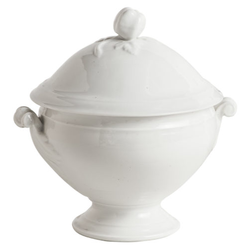 A French White Ironstone Soup Tureen With Acorn Finial