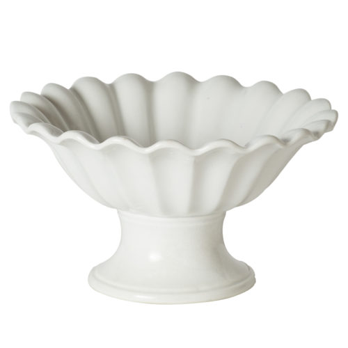 An English White Ironstone Fluted Compote Circa 1870