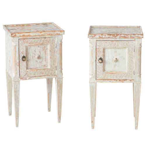 A Pair of Swedish Gustavian Style Bedside Tables Circa 1870