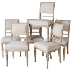 An Assembled Set of Six Swedish Late Gustavian Stockholm Dining Chairs Circa 1810