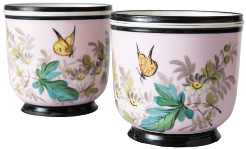 A Pair of French Porcelain Cachepot Circa 1880