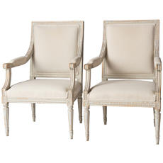 A Pair of Swedish Late Gustavian Period Stockholm Armchairs Circa 1800