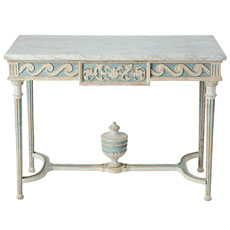 A Swedish Gustavian Period Freestanding Console Table with Marble Top, Circa 1780