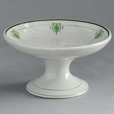 D-1524_Grindley Hotel Ware Footed Compote with Green Trim