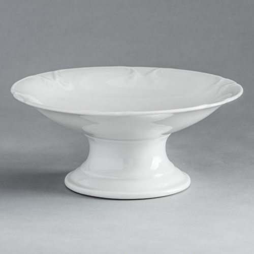 D-1529_Ironstone Footed Dish with Decorative Edge