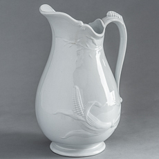 D-1678 Ironstone Pitcher with Corn Motif