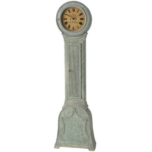 A Swedish Green Painted Mora Clock of Diminutive Size, Circa 1820