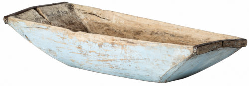 An Early 19th Century Large Swedish Trough Bowl with Original Blue Paint