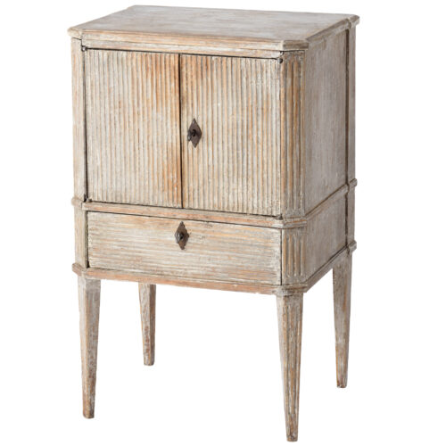 A Gustavian Period Low Side Table with Carved Drawer and Cabinet Doors, Circa 1790