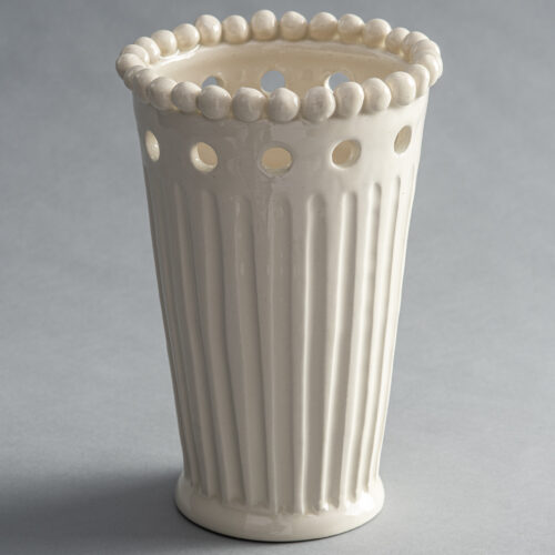 fp-0047_Fluted Vase with Holes and Beaded Rim