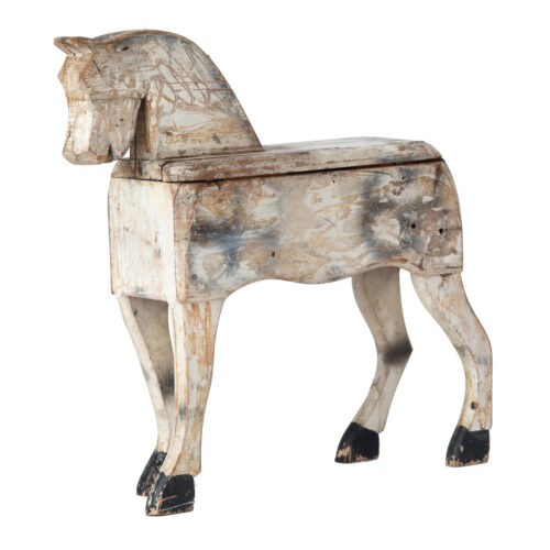 7-8175 A late 19th century Swedish Horse with Original White Paint and Remnants of Decoration