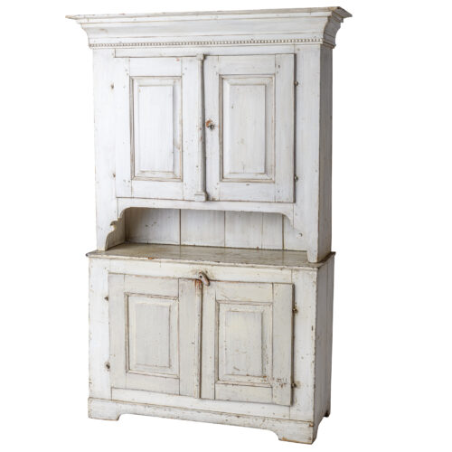 A Swedish Gustavian Period Country Cabinet in White C. 1810