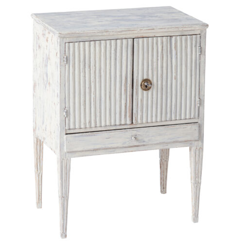 A Gustavian Nightstand with Ribbed Doors C. 1800