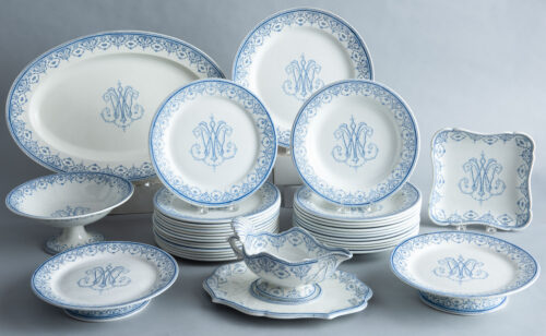 Blue and White Dinner Service by Gien Circa 1875