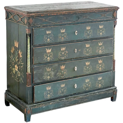 Chest of Drawers with Original Paint and Allmoge C 1830 Sweden